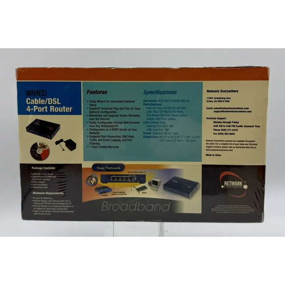 Network Everywhere NR041-WM Wired Cable DSL 4 Port Router Broadband New - Picture 2 of 4